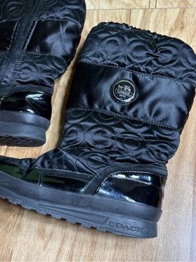 COACH Leatherware Drexel A7274 Black Quilted Winter Boots Womens Size 7B